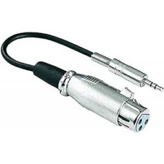 Hama Audio-Adapter (Zum Anschluss eines Monomikrofons, Mikrofonkabel mit XLR-Kupplung auf 3,5-mm-Klinken-Stecker, Stereo, flexibel, Mikrofon Adapte) silber