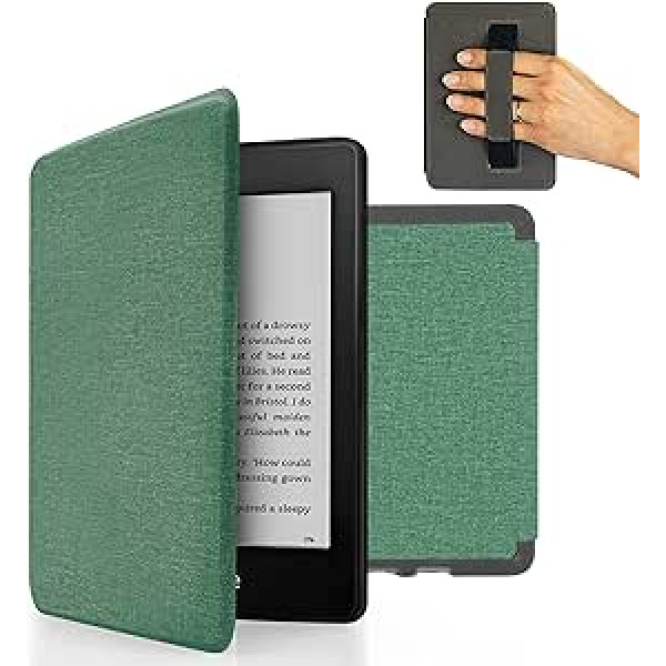 MyGadget futrālis Amazon Kindle Paperwhite 10. paaudzei (2018. gada modelis — PQ94WIF — 6 collas) ar rokas siksnu un automātiskās miega/modināšanas funkciju — pārslēdzams korpuss tirkīza krāsā