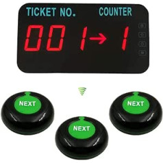Gaviklio restoranas Gaidiklio skambučių sistemos skambučių numerių perėmimas Belaidžio skambučių sistemos LED ekranas, skirtas bilieto numeriui ir skaitiklio numeriui (3 mygtukai + 1 ekranas)