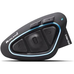 Midland BTX2 Pro S Single C1414.04, Bluetooth sakaru sistēma motociklistiem, IPX6 ūdensizturīgas ķiveres austiņas, trokšņu slāpēšana, līdz 8 cilvēkiem, 23h akumulators, 1,6 km, integrēts FM radio