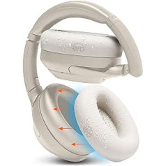 WC SweatZ XM4 - aizsargājoši austiņu ausu vāciņi priekš Sony WH1000XM4 by WC | Savietojams tikai ar Sony XM4 Over Ear Headphones | Sviedru necaurlaidīgs un viegli mazgājams | Bēšs