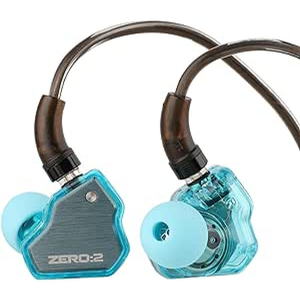 LINSOUL 7Hz x Crinacle Zero:2 in-ear monitors, atjaunināts 10 mm dinamiskais draiveris IEM, vadu austiņas, spēļu austiņas, ar OFC IEM kabeli mūziķiem (zils)