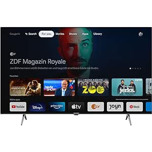 GRUNDIG 43 GUB 7340 televizors 43 collu (126 cm) LED televizors, Google TV, Google Chromecast, 4K UHD, Dolby Vision, HDR10+, mikro aptumšošanas dzinējs, Magic Fidelity, Bluetooth, viedtelevizors, melns