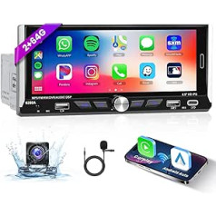 【2+64G】 Hodozzy Apple Carplay Android Autoradio 1 Din un 6.9 Zoll Bildschirm, Autoradio Bluetooth un Android Auto Navi GPS WiFi spoguļa saite skārienjūtīgais displejs ar RDS/FM/2 USB ar Rückfahr kameru