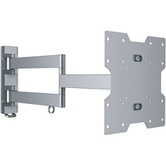 Intecbrackets TV-Wandhalterung für 26, 27, 29, 30, 32, 34, 36, 37, 39, 40, 42, 43 Zoll (max. 200 x 200 VESA), 610 mm, schmal, neig- und schwenkbar, silberfarben