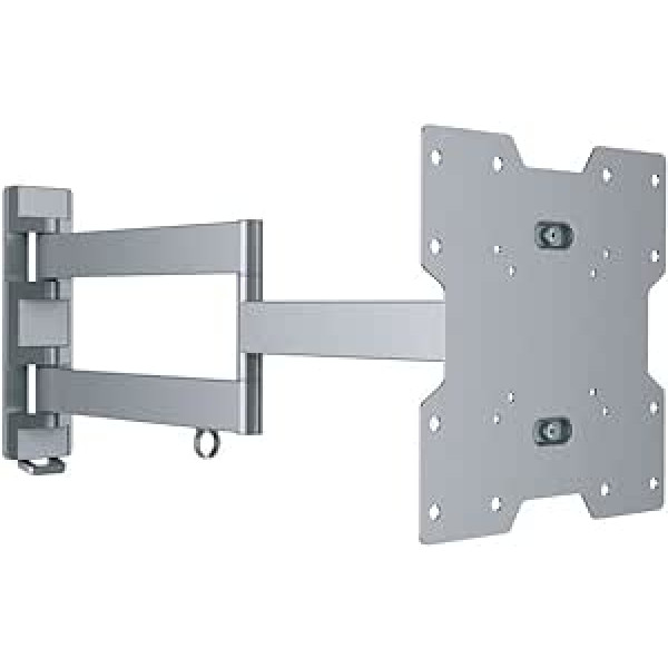 Intecbrackets TV-Wandhalterung für 26, 27, 29, 30, 32, 34, 36, 37, 39, 40, 42, 43 Zoll (maks. 200 x 200 VESA), 610 mm, schmal, neig- undberschwenkbar, silberschwenk- und