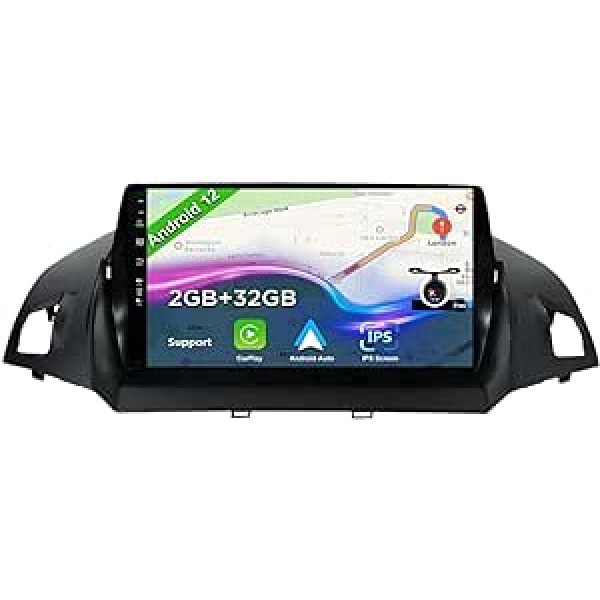 BXLIYER Android 12 automašīnas radio priekš Ford Kuga (2013-2018) - atpakaļgaitas kamera bez maksas - 2G + 32G - IPS 9 collas 2 DIN - DAB stūres vadība WiFi Carplay Android automašīnas Bluetooth DSP