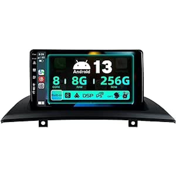 SXAUTO ¦ 8G + 256G ¦ Android 12 IPS automašīnas radio priekš BMW X3 E83 (2004-2012) - Iebūvēts Carplay/Android Car/DSP - LED kamera + MIC - DAB stūres vadība Fast Boot 360-CAM WiFi Bluetooth - 2 DIN 9