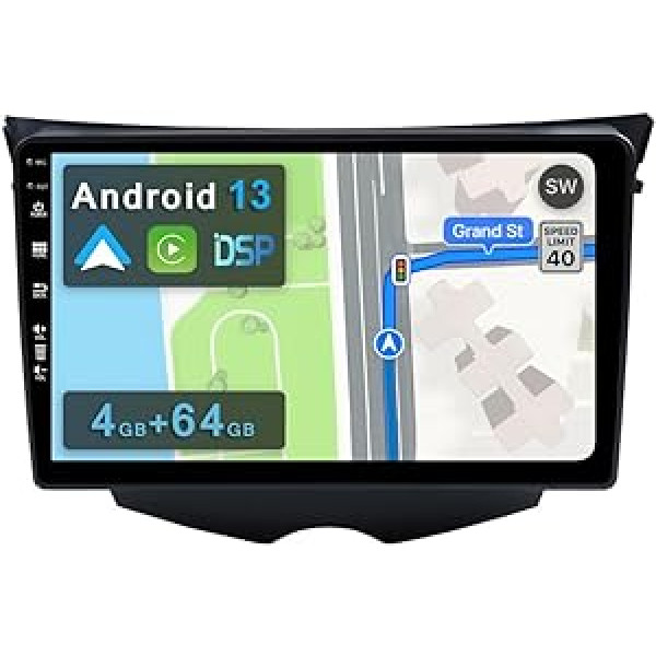 4 GB + 64 GB Android 13 automašīnas radio priekš Hyundai Veloster 2011-2017 [Integrēta CarPlay/Android Car/DSP/GPS]-9 collu IPS skārienekrāna CAM + MIC-DAB/Mirror Link/Bluetooth 5.0/AHD/360 kamera