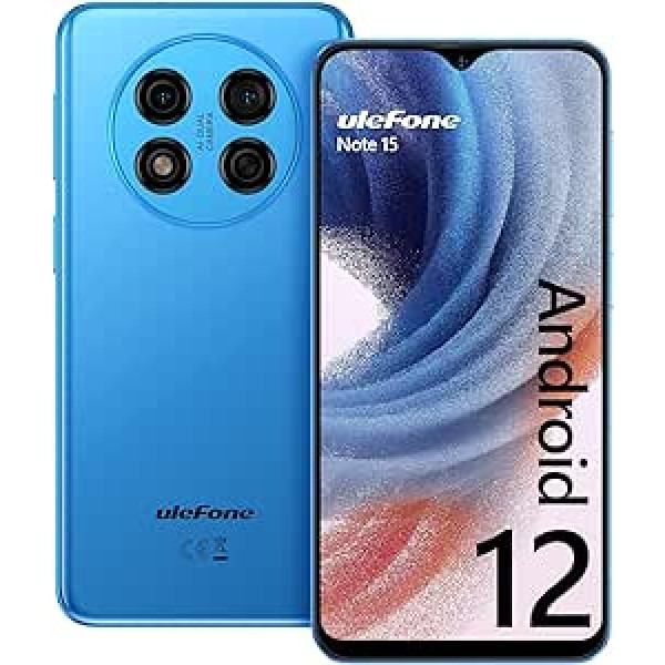 Ulefone viedtālrunis bez līguma piezīmes 15 5 GB + 32 GB/64 GB SD Android 12 mobilais tālrunis, lēts 6,22 collu ekrāns, 4400 mAh 8 MP + 5 MP kamera, 3G divu SIM kartu mobilais tālrunis bez līguma 3 karšu sloti /