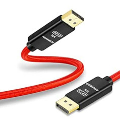 ANNNWZZD DisplayPort 2.0 kabelis, 16K DP uz DP kabelis ar 80Gbps joslas platumu [16K@60Hz, 10K@60Hz, 8K@60Hz, 4K@165Hz], atbalsta HDR, HDCP 2.2, 3D, ARC, saderīgs TV un ARC 3 miljoni)