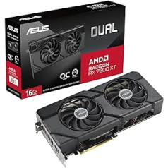 ASUS Dual Radeon RX 7800 XT OC Edition 16 GB GDDR6 spēļu grafikas karte (AMD Radeon RX7800XT, PCIe 4.0, 1x HDMI 2.1, 3x DisplayPort 2.1, DUAL-RX7800XT-O16G, melna)