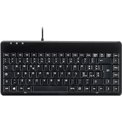 Perixx PERIBOARD-409 itāļu mini tastatūra ar USB kabeli datoram, galddatoram, klēpjdatoram, melna