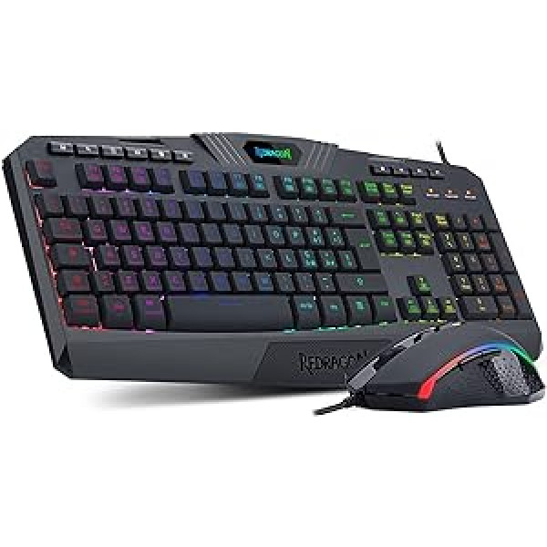 Redragon S101 RGB Retroilluminato Mouse da Gioco Tastiera Combo, 4200 DPI Windows PC Gaming QWERTY Italiano