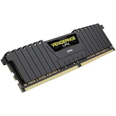 Corsair Vengeance LPX 16 GB (2 x 8 GB) DDR4 3600 (PC4-28800) C16 1,35 V AMD un Intel optimizētā darbvirsmas atmiņa — melna