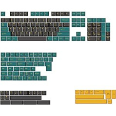 Akko tastatūras tastatūras vāciņi MARRS Green 184 taustiņi, ķiršu profils, ANSI un ISO-UK izkārtojums, ABS Double Shot tastatūras vāciņu komplekts, ar ISO modifikatoriem mehāniskai spēļu tastatūrai un dalītai tastatūrai