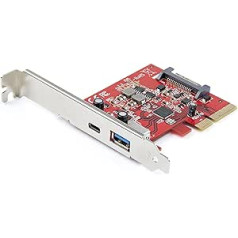 StarTech.com PCI Express 2 portu karte (USB-C un USB-A, USB 3.1 Gen 2 Type C — iekšējais USB centrmezgls operētājsistēmai Windows Mac un Linux)