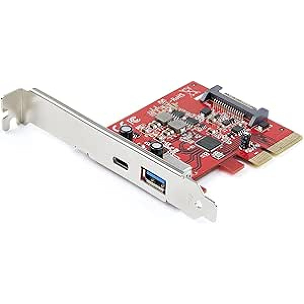 StarTech.com PCI Express 2 portu karte (USB-C un USB-A, USB 3.1 Gen 2 Type C — iekšējais USB centrmezgls operētājsistēmai Windows Mac un Linux)