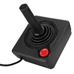 Retro klasiskā kontroliera kursorsvira priekš Atari, 3D analogās kursorsviras kontrolieris, spēļu vadība Atari 2600 konsoles sistēmai, ergonomisks dizains, spēļu kursorsviras kontrolieris