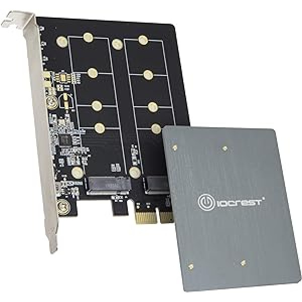 IO Crest Dual M.2 B-Key PCI-e 3.0 x1 adapteris ar dzesētāju Jmicro JMB582 mikroshēmojumu, SI-PEX40153