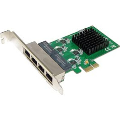 Kompiuterių rajono tinklo plokštė Gigabit Ethernet – PCI Express (PCI-E Pcie) kortelė su 4 prievadų Gigabit LAN 10/100/1000 Mbps – 4 lustų rinkinys Realtek RTL8111 – žemas ir aukštas profilis