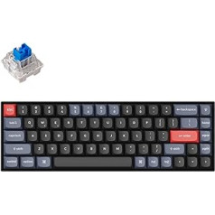 Keychron K6 Pro Wireless Mechanical Keyboard QMK/VIA Programmable Macros, Hot-Swap Keychron K Pro Blue Switch Keyboard, 65% US Layout White Backlit Office Keyboard