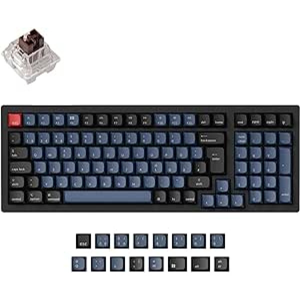 Keychron K4 Pro Wireless Custom Mechanical Keyboard, 96% German DE ISO Layout QMK/VIA Programmable RGB Backlight with Hot Swappable Keychron K Pro Brown Switch