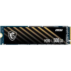 MSI SPATIUM M390 NVMe M.2 500 GB SSD (Gen3x4, 1,4, izmēri 80,0 x 22,0 x 2,15, lasīšanas ātrums 3300 MB/s, rakstīšanas ātrums 2300 MB/s), S78-440K070-P83, 0