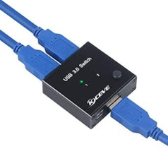 USB 3.0 koplietošanas slēdzis 2 datoriem 2 vienā izejas slēdzis USB ierīcei, skenerim, printerim, tastatūrai, pelei, USB zibatmiņām, cietajiem diskiem