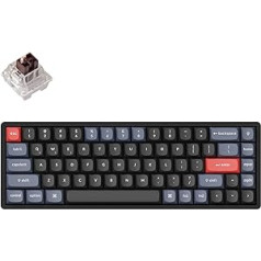 Keychron K6 Pro QMK/VIA belaidė mechaninė klaviatūra, pritaikytos programuojamos makrokomandos, karštai keičiamas Keychron K Pro Brown jungiklis, JAV išdėstymas, aliuminio rėmas, RGB apšvietimas