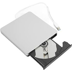 ASHATA External CD DVD Drive, Type-C USB 3.0 Portable DVD Player, DVD/CD Rewriter Burner, Compatible with Laptop, Desktop PC, Windows, Mac Pro, MacBook