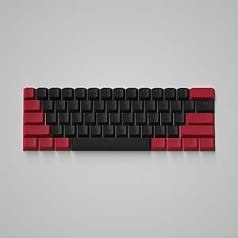 61 Backlit Red Black Keycaps Set PBT Keycaps OEM Profile for 60% Cherry Mx Switches Mechanical Gaming Keyboard (Only Keycaps)