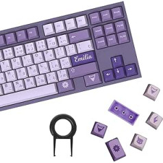 130 Keys Keycaps Purple Frost Witch PBT Cherry Profile Dye Sublimation Suitable for Mechanical Gaming Keyboard for Cherry MX Switches