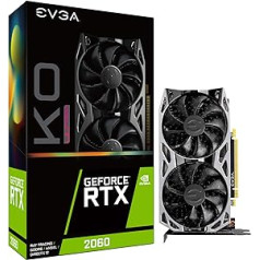 EVGA GeForce RTX 2060 KO Ultra Gaming, 6 GB GDDR6, dvigubi ventiliatoriai, metalinė galinė plokštė, 06G-P4-2068-KR