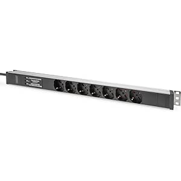 DIGITUS Power Strip - 7 Tacks - Vertical Mounting - Italian Version - 250VAC - 50/60Hz - 16A - 4000W - With Surge Protection