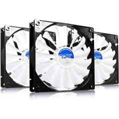 AABCOOLING Silent Force Fan 14 – tylus ir efektyvus 140 mm korpuso ventiliatorius su 4 antivibracinėmis trinkelėmis – procesoriaus ventiliatorius, 12 V ventiliatorius, korpuso ventiliatorius, aušintuvas, 8,6 dB(A), 100 m3/h – 3 vnt.