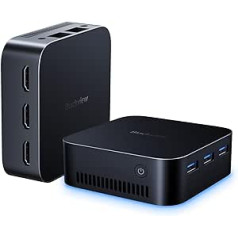 Blackview Mini PC MP80 16 GB LPDDR5 RAM 512 GB M.2 SSD, Intel N5095 mini dators, 4K UHD mini galddators Windows 11, trīs HDMI, Gigabit Ethernet, 5G WiFi, biznesam/mājas kinozālei