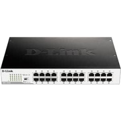 D-Link DGS-105 5 portu slāņa 2 gigabitu slēdzis (līdz 2000 Mbit/s datu pārsūtīšana uz vienu portu, vienkārša Plug & Play instalēšana, enerģijas taupīšanas funkcijas, bez ventilatora, metāla korpuss)