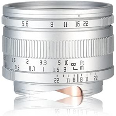 AstrHori 40 mm F5.6 manuālais objektīvs ir piemērots 7000 W kamerai ar lieliem pikseļiem vāciņiem 44 x 33 vidēja formāta. Saderīgs ar Leica M-Mount spoguļkameru M6 M8 M9 M10 M11 MP M240 utt. (Sudraba)