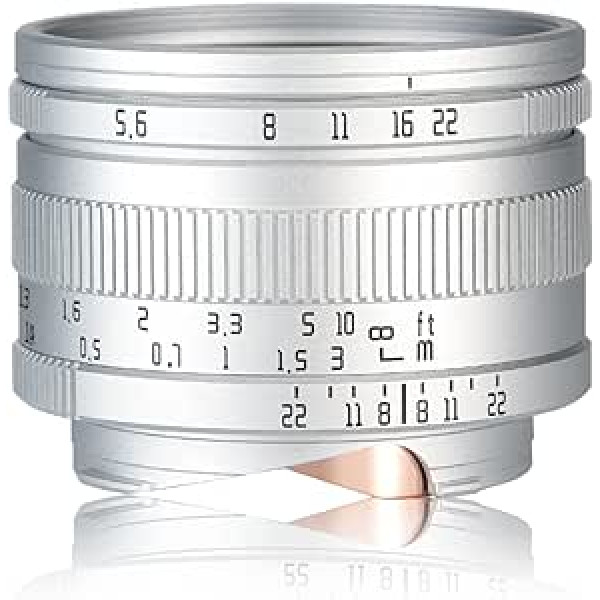 AstrHori 40 mm F5.6 manuālais objektīvs ir piemērots 7000 W kamerai ar lieliem pikseļiem vāciņiem 44 x 33 vidēja formāta. Saderīgs ar Leica M-Mount spoguļkameru M6 M8 M9 M10 M11 MP M240 utt. (Sudraba)