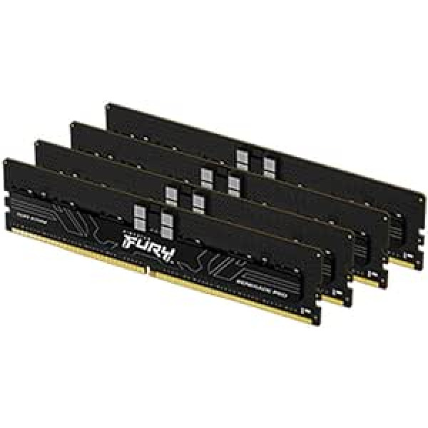 Kingston Fury Renegade Pro XMP 64GB 6400MT/s DDR5 ECC Reg CL32 DIMM (komplekts no 4) Atmiņa Overclockable ECC reģistrēts DIMM — KF564R32RBK4-64