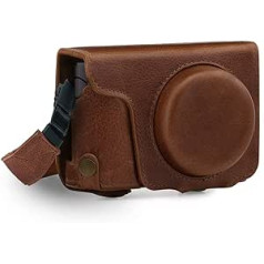 MegaGear Ever Ready Genuine Leather Camera Case with Carry Strap Compatible with Panasonic Lumix DMC-TZ100, DC-TZ200