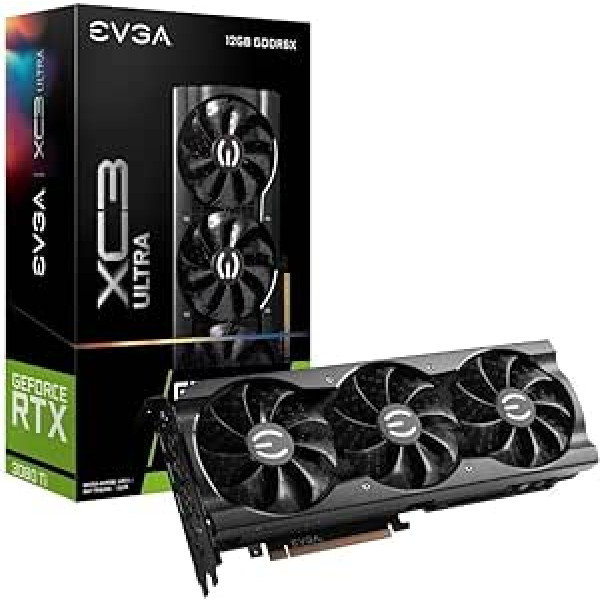 EVGA GeForce RTX 3080 Ti XC3 Ultra Gaming, 12G-P5-3955-KR, 12 GB GDDR6X, iCX3 dzesēšana, ARGB LED, metāla aizmugures plāksne