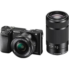 Sony Alpha 6000 sistēmas kamera 24 megapikseļi 7,6 cm (3 collas) LCD displejs Exmor APS-C sensors, Full HD, liela ātruma hibrīda AF