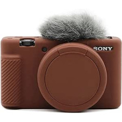 Rieibi ZV-1 Soft Silicone Protective Case for Sony ZV-1 ZV1 Digital Camera Lightweight ZV1 Camera Case - Dark Brown