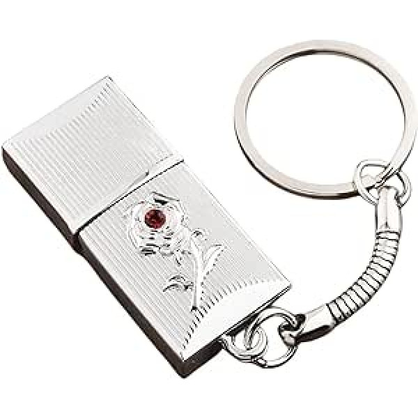 UFARID Rose USB Flash Drive Memory Stick USB Flash Drive Pen Drive USB 3.0 with Metal Lid USB Memory Stick for Laptop PC (64GB, Silver)