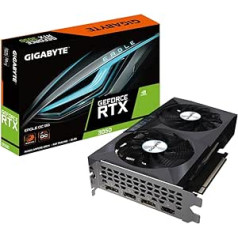 Gigabaitu NVIDIA GeForce RTX 3050 Eagle OC grafikas karte — 8 GB GDDR6, 128 bitu, PCI-E 4.0, 1792 MHz kodola pulkstenis, 1 x DP 1.4, 1 x HDMI 2.1, NVIDIA ampērs — GV-GV-N305OC0GEAGDLE