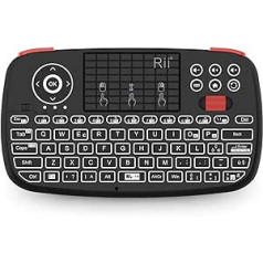 Rii Mini i4 bezvadu + Bluetooth (itāļu izkārtojums) — mini aizmugurgaismojuma tastatūra ar skārienpaliktni, kas ir saderīga ar viedtelevizoru, televizora pierīci, planšetdatoru, viedtālruni, konsoli, datoru, Fire TV, Raspberry