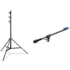 Walimex pro WT-420 lampas statīvs 420 cm un izlice (pretsvars 70-183 cm, izlice, pagarinājuma svira, grozāmā galva, izlice izgatavota no alumīnija ar 3 sekcijām, regulējams augstums un garenvirziena, slodze 2-5 kg