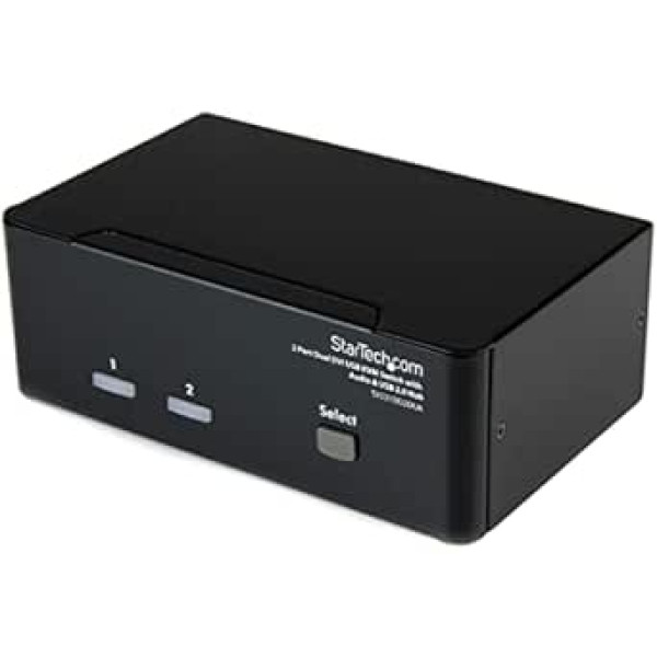 StarTech divu portu Dual DVI USB KVM slēdzis ar audio un USB 2.0 centrmezglu